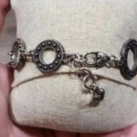 Brighton Townsend Bracelet Open Circles Links Crystals Reversible RETIRED 7-8"‎ - Picture 3 of 7